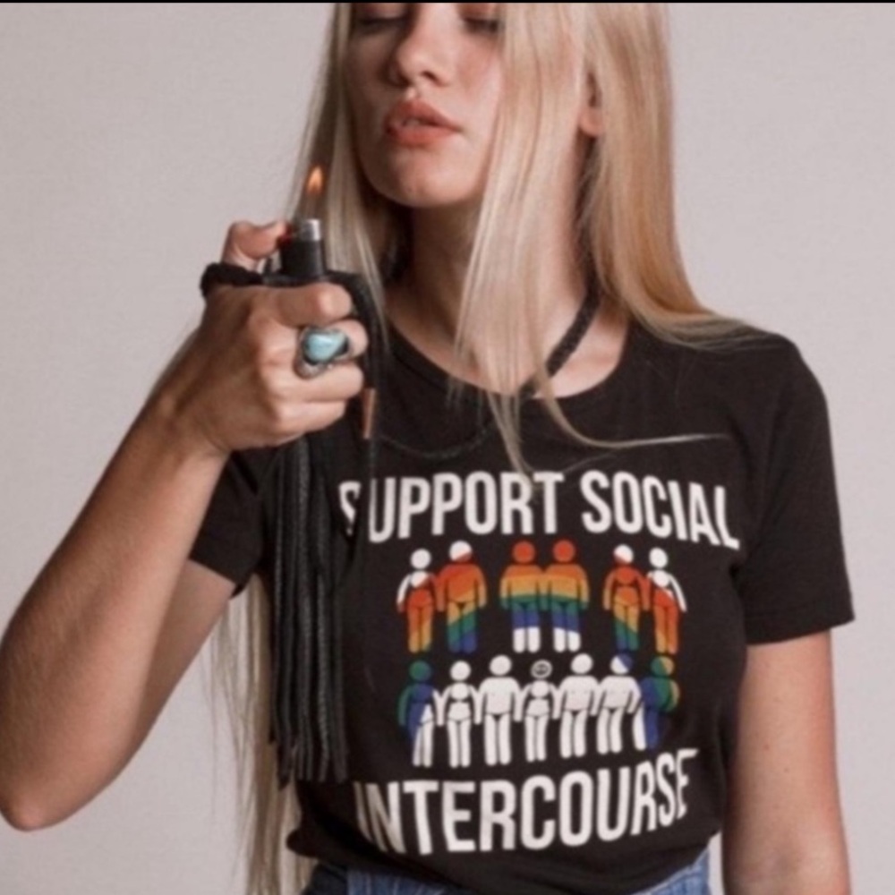 Sugarhigh Lovestoned Support Social Intercourse Tee